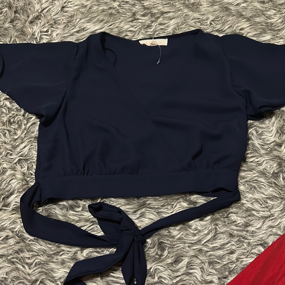 Navy blue crop top